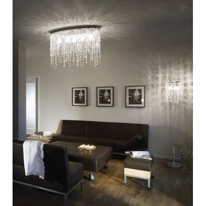 Ideal Lux - Krištolinis lubinis šviestuvas RAIN 3xE14/40W/230V blizgus chromas