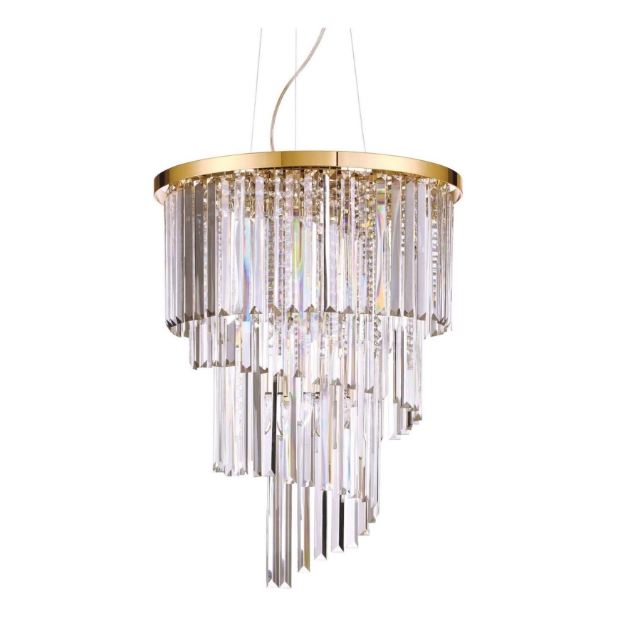 Ideal Lux - Krištolinis pakabinamas sietynas CARLTON 12xE14/40W/230V diametras 50 cm auksas