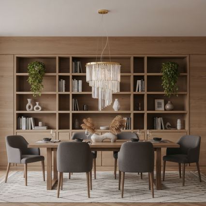 Ideal Lux - Krištolinis pakabinamas sietynas CARLTON 12xE14/40W/230V diametras 50 cm auksas