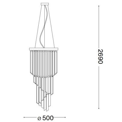 Ideal Lux - Krištolinis pakabinamas sietynas CARLTON 12xE14/40W/230V diametras 50 cm auksas