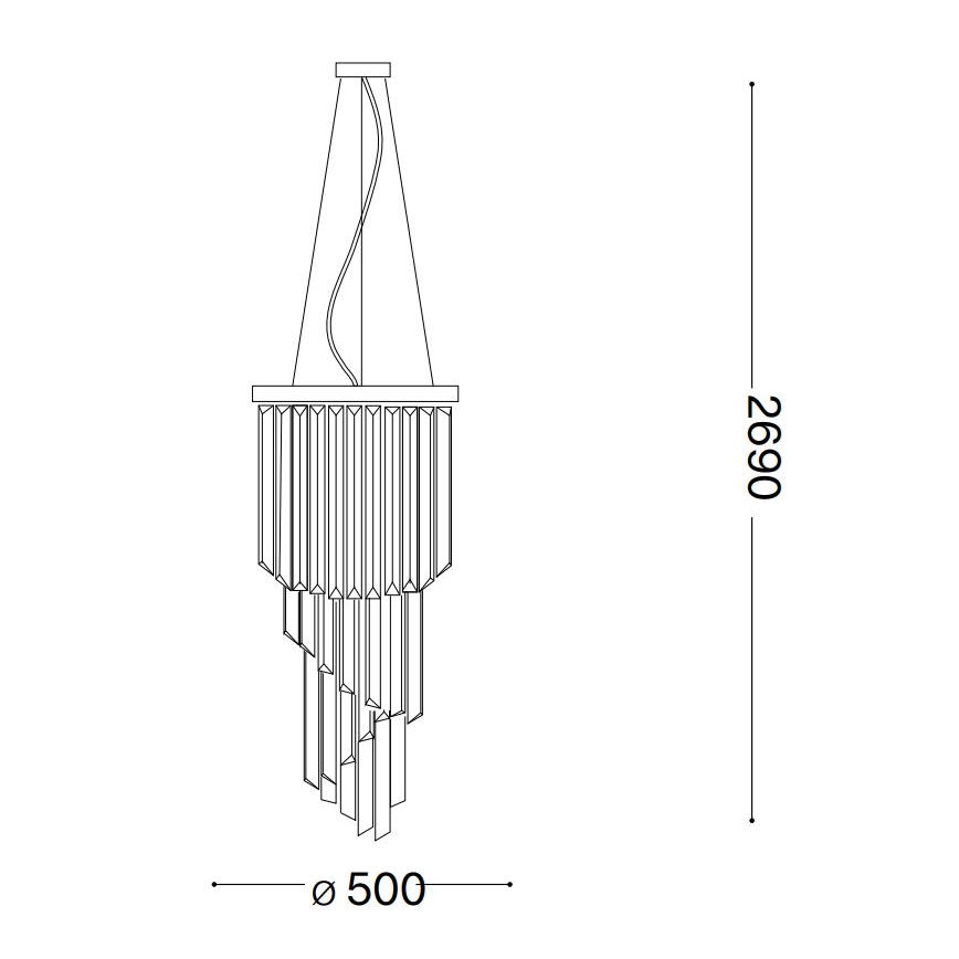Ideal Lux - Krištolinis pakabinamas sietynas CARLTON 12xE14/40W/230V diametras 50 cm auksas