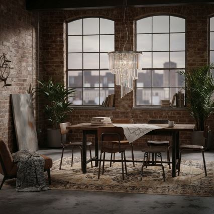 Ideal Lux - Krištolinis pakabinamas sietynas CARLTON 12xE14/40W/230V diametras 50 cm blizgus chromas