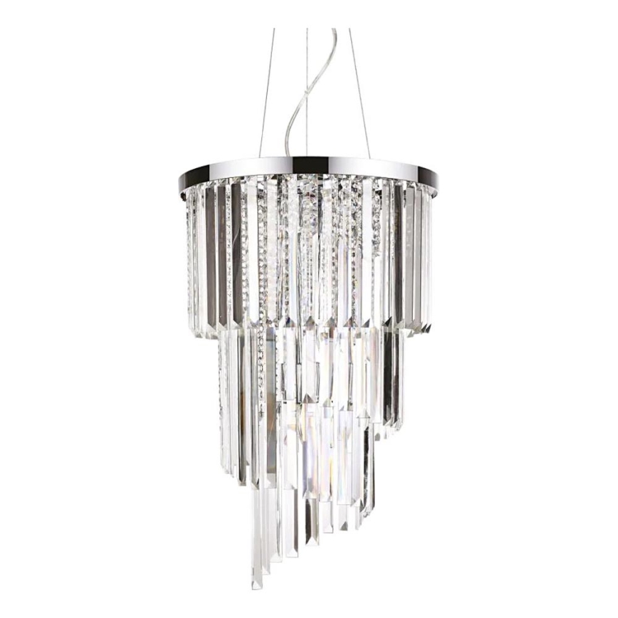 Ideal Lux - Krištolinis pakabinamas sietynas CARLTON 8xE14/40W/230V diametras 40 cm blizgus chromas