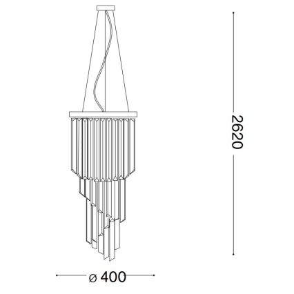 Ideal Lux - Krištolinis pakabinamas sietynas CARLTON 8xE14/40W/230V diametras 40 cm blizgus chromas