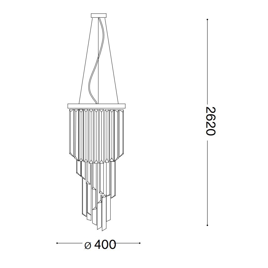 Ideal Lux - Krištolinis pakabinamas sietynas CARLTON 8xE14/40W/230V diametras 40 cm blizgus chromas