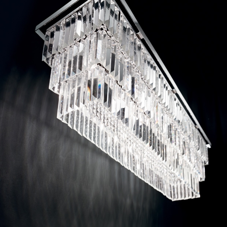 Ideal Lux - Krištolinis pakabinamas sietynas MARTINEZ 8xE14/40W/230V blizgus chromas