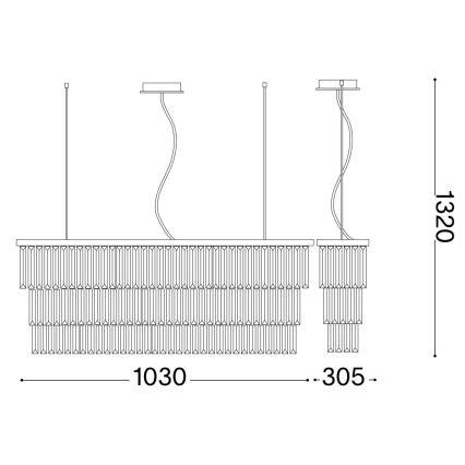 Ideal Lux - Krištolinis pakabinamas sietynas MARTINEZ 8xE14/40W/230V