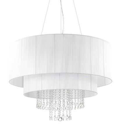 Ideal Lux - Krištolinis pakabinamas sietynas OPERA 10xE27/60W/230V diametras 90 cm balta