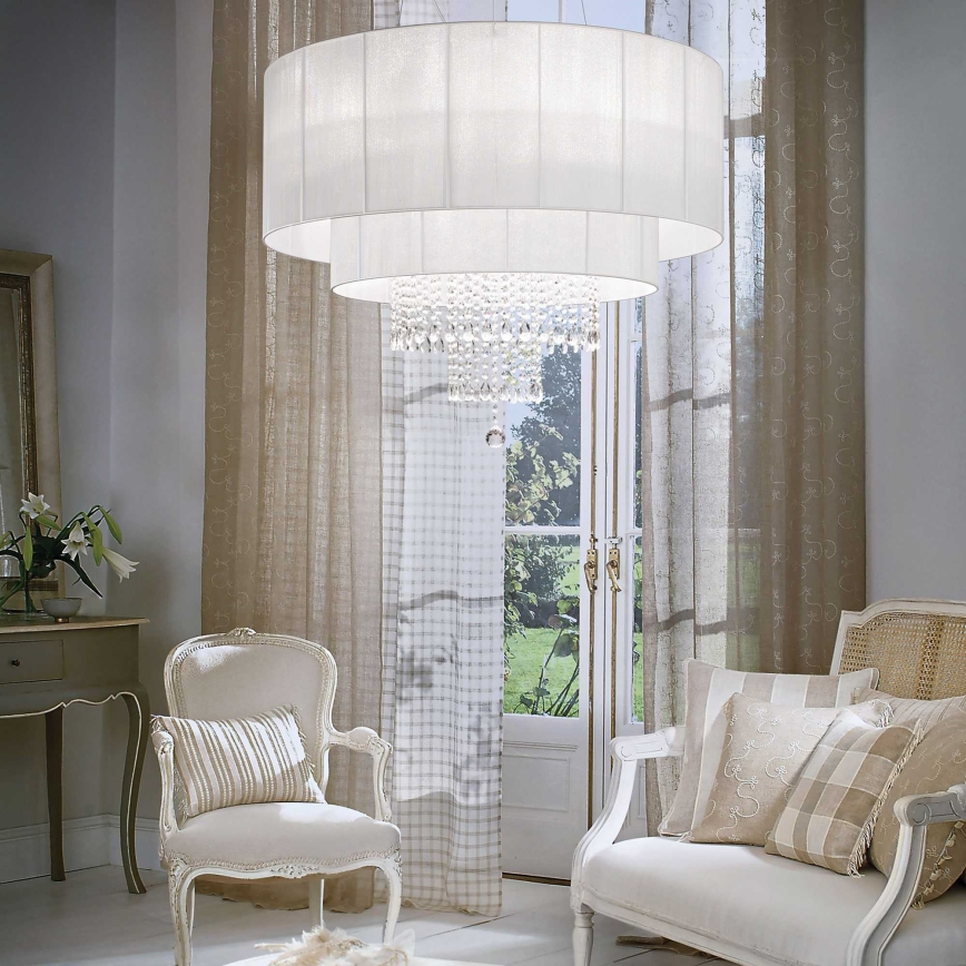 Ideal Lux - Krištolinis pakabinamas sietynas OPERA 10xE27/60W/230V diametras 90 cm balta