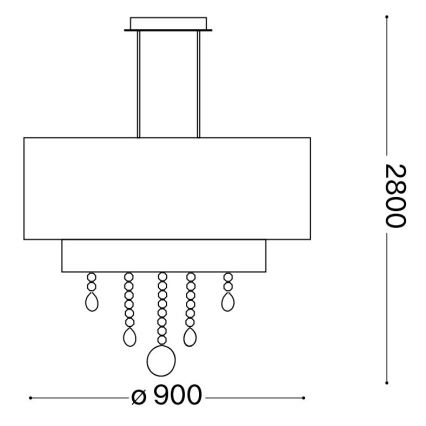 Ideal Lux - Krištolinis pakabinamas sietynas OPERA 10xE27/60W/230V diametras 90 cm balta