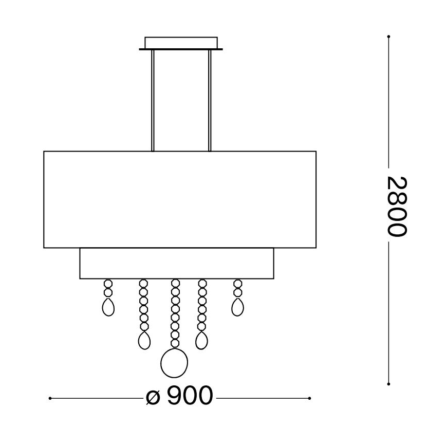 Ideal Lux - Krištolinis pakabinamas sietynas OPERA 10xE27/60W/230V diametras 90 cm balta