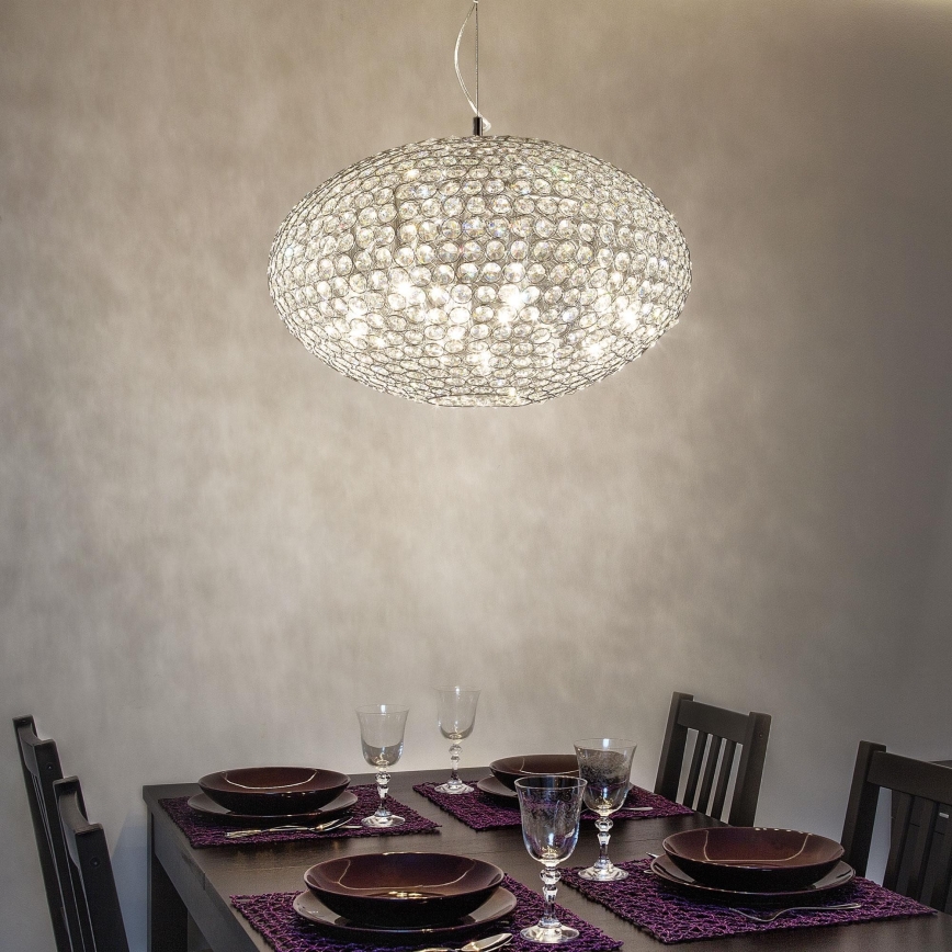 Ideal Lux - Krištolinis pakabinamas sietynas ORION 12xE14/40W/230V diametras 60 cm sidabras