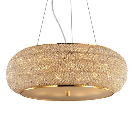 Ideal Lux - Krištolinis pakabinamas sietynas PASHA 10xE14/40W/230V diametras 55 cm auksas