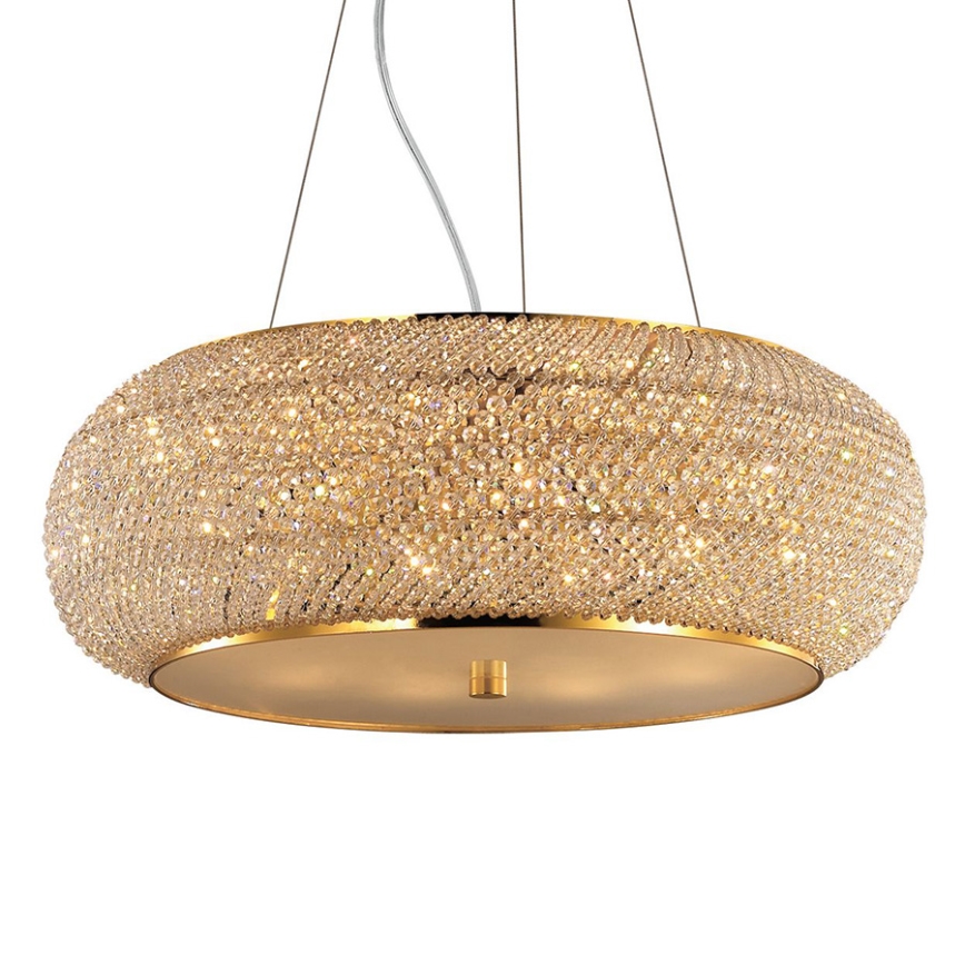 Ideal Lux - Krištolinis pakabinamas sietynas PASHA 10xE14/40W/230V diametras 55 cm auksas