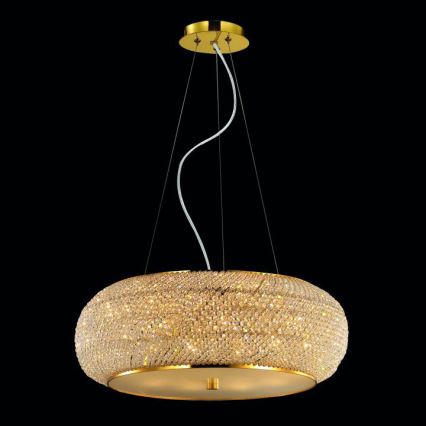 Ideal Lux - Krištolinis pakabinamas sietynas PASHA 10xE14/40W/230V diametras 55 cm auksas
