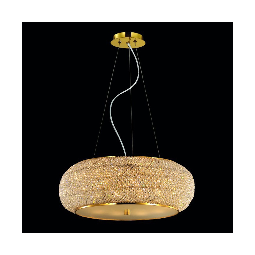Ideal Lux - Krištolinis pakabinamas sietynas PASHA 10xE14/40W/230V diametras 55 cm auksas