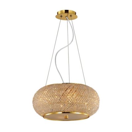 Ideal Lux - Krištolinis pakabinamas sietynas PASHA 10xE14/40W/230V diametras 55 cm auksas