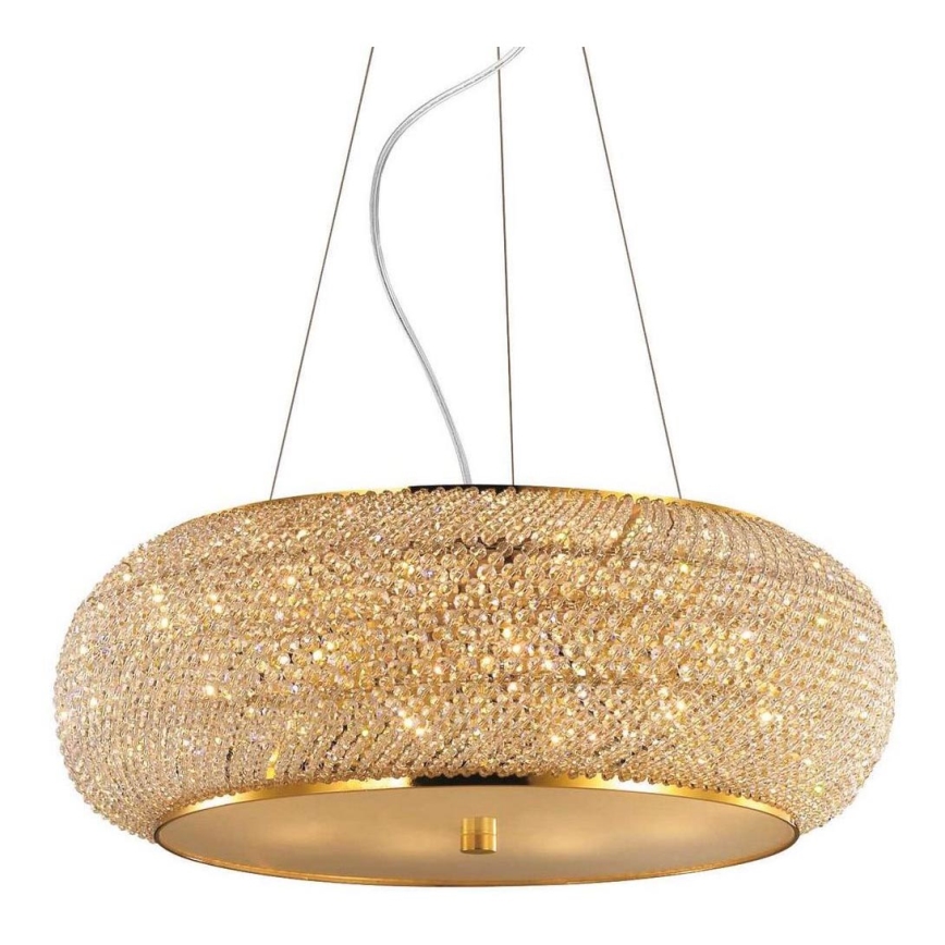 Ideal Lux - Krištolinis pakabinamas sietynas PASHA 14xE14/40W/230V diametras 65 cm auksas