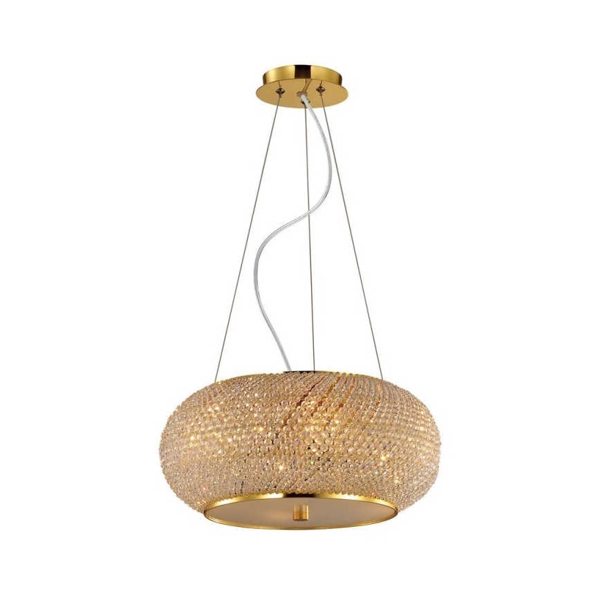 Ideal Lux - Krištolinis pakabinamas sietynas PASHA 14xE14/40W/230V diametras 65 cm auksas