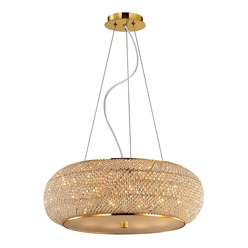 Ideal Lux - Krištolinis pakabinamas sietynas PASHA 14xE14/40W/230V diametras 65 cm auksas