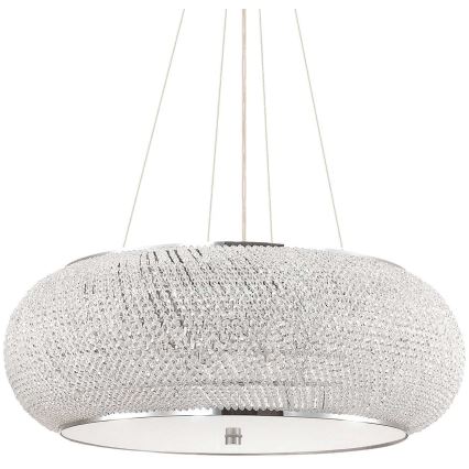Ideal Lux - Krištolinis pakabinamas sietynas PASHA 14xE14/40W/230V diametras 65 cm blizgus chromas
