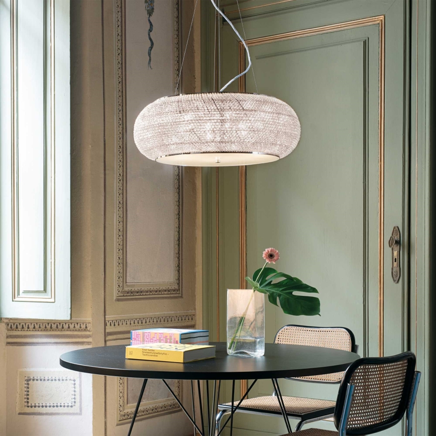 Ideal Lux - Krištolinis pakabinamas sietynas PASHA 14xE14/40W/230V diametras 65 cm blizgus chromas