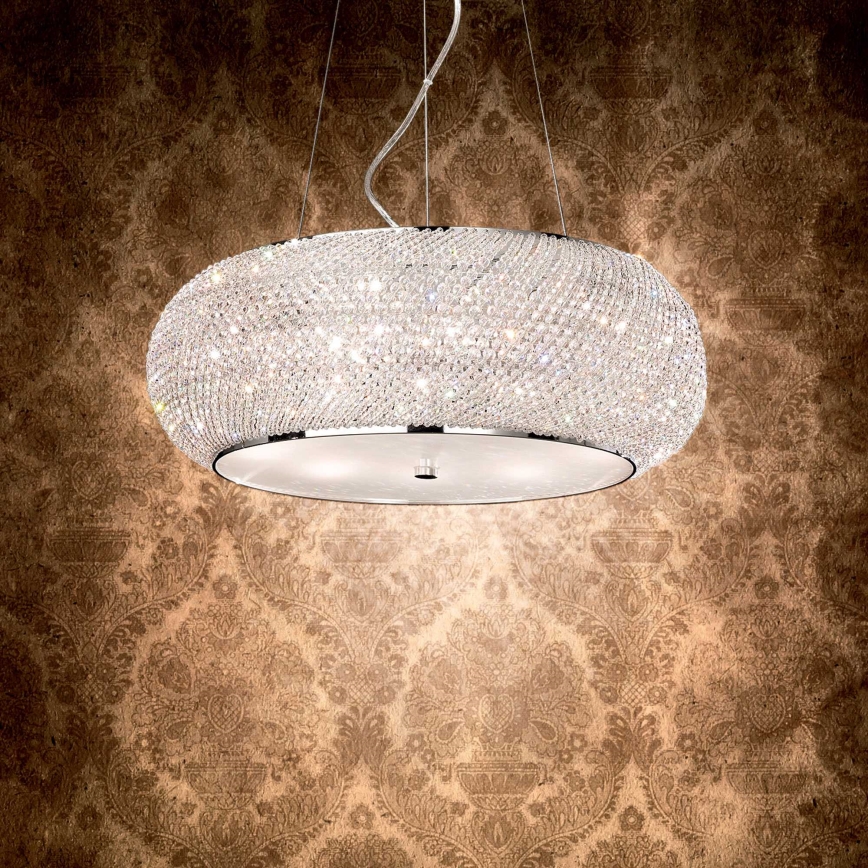 Ideal Lux - Krištolinis pakabinamas sietynas PASHA 14xE14/40W/230V diametras 65 cm blizgus chromas