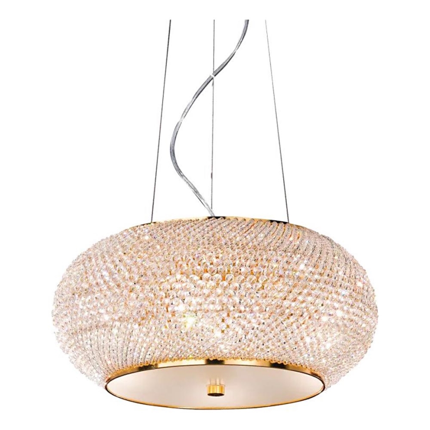 Ideal Lux - Krištolinis pakabinamas sietynas PASHA 6xE14/40W/230V diametras 40 cm auksas