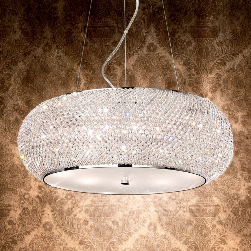 Ideal Lux - Krištolinis pakabinamas sietynas PASHA 6xE14/40W/230V diametras 40 cm blizgus chromas