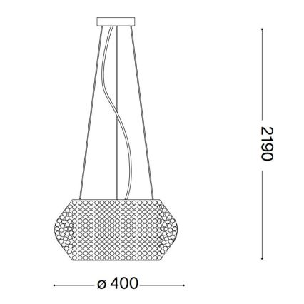 Ideal Lux - Krištolinis pakabinamas sietynas PASHA 6xE14/40W/230V diametras 40 cm auksas