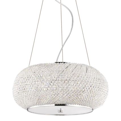 Ideal Lux - Krištolinis pakabinamas sietynas PASHA 6xE14/40W/230V diametras 40 cm blizgus chromas