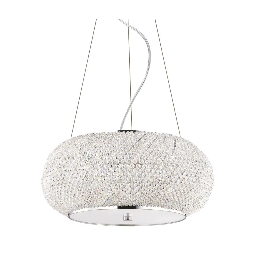 Ideal Lux - Krištolinis pakabinamas sietynas PASHA 6xE14/40W/230V diametras 40 cm blizgus chromas