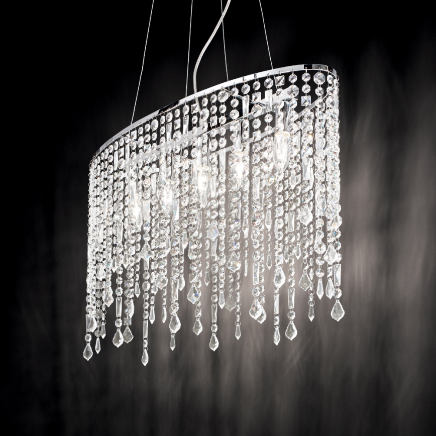 Ideal Lux - Krištolinis pakabinamas sietynas RAIN 5xE14/40W/230V permatoma
