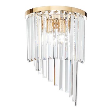 Ideal Lux - Krištolinis sieninis šviestuvas CARLTON 3xE14/40W/230V auksas