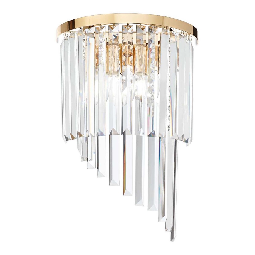 Ideal Lux - Krištolinis sieninis šviestuvas CARLTON 3xE14/40W/230V auksas