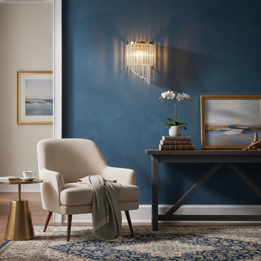 Ideal Lux - Krištolinis sieninis šviestuvas CARLTON 3xE14/40W/230V auksas