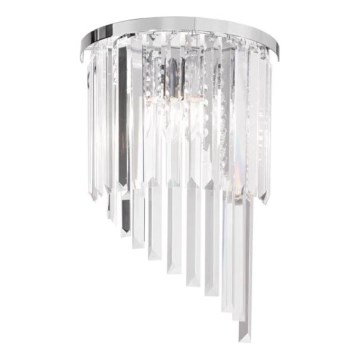 Ideal Lux - Krištolinis sieninis šviestuvas CARLTON 3xE14/40W/230V blizgus chromas