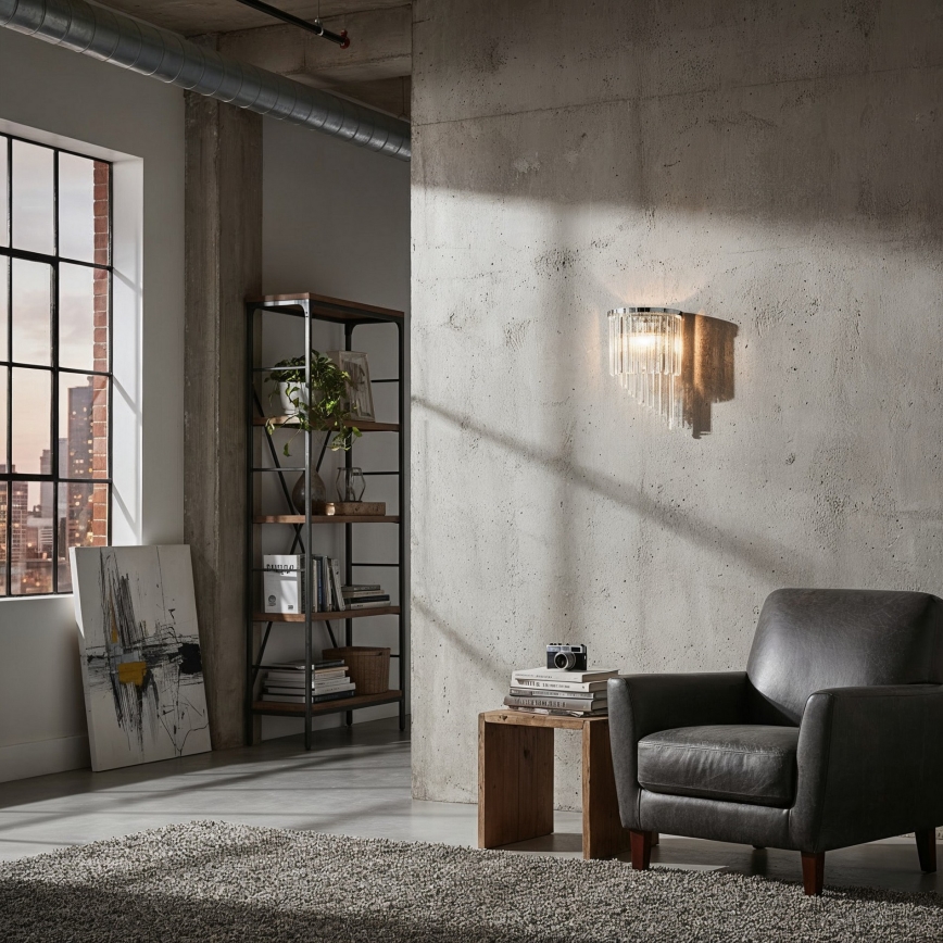 Ideal Lux - Krištolinis sieninis šviestuvas CARLTON 3xE14/40W/230V blizgus chromas