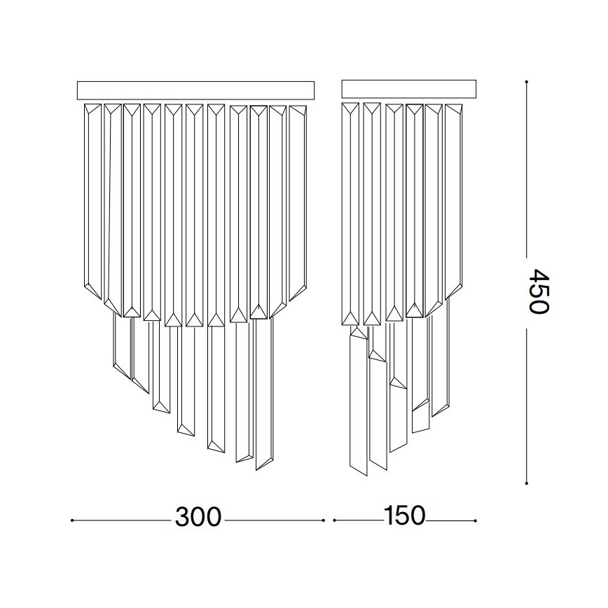 Ideal Lux - Krištolinis sieninis šviestuvas CARLTON 3xE14/40W/230V blizgus chromas