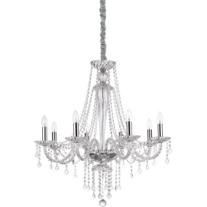 Ideal Lux - Krištolinis sietynas ant grandinės AMADEUS 8xE14/40W/230V diametras 80 cm permatoma