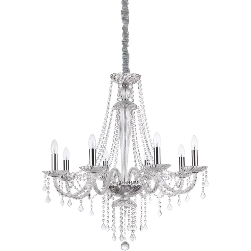 Ideal Lux - Krištolinis sietynas ant grandinės AMADEUS 8xE14/40W/230V diametras 80 cm permatoma