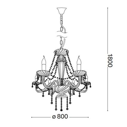 Ideal Lux - Krištolinis sietynas ant grandinės AMADEUS 8xE14/40W/230V diametras 80 cm permatoma