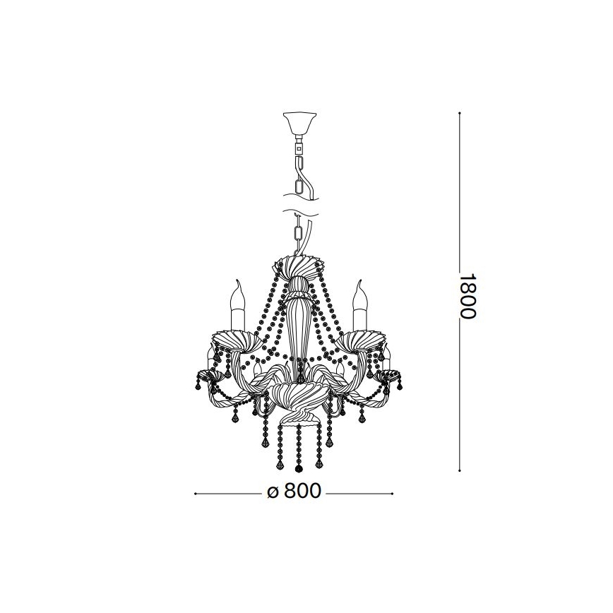 Ideal Lux - Krištolinis sietynas ant grandinės AMADEUS 8xE14/40W/230V diametras 80 cm permatoma