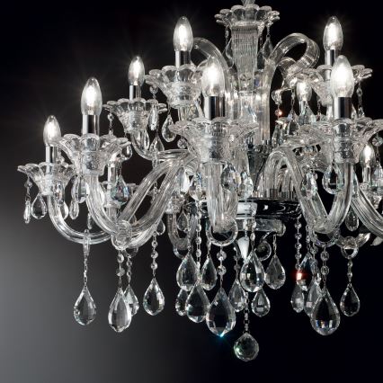 Ideal Lux - Krištolinis sietynas ant grandinės COLOSSAL 15xE14/40W/230V diametras 95 cm permatoma/blizgus chromas