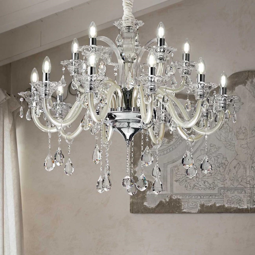 Ideal Lux - Krištolinis sietynas ant grandinės COLOSSAL 15xE14/40W/230V diametras 95 cm kreminė/blizgus chromas
