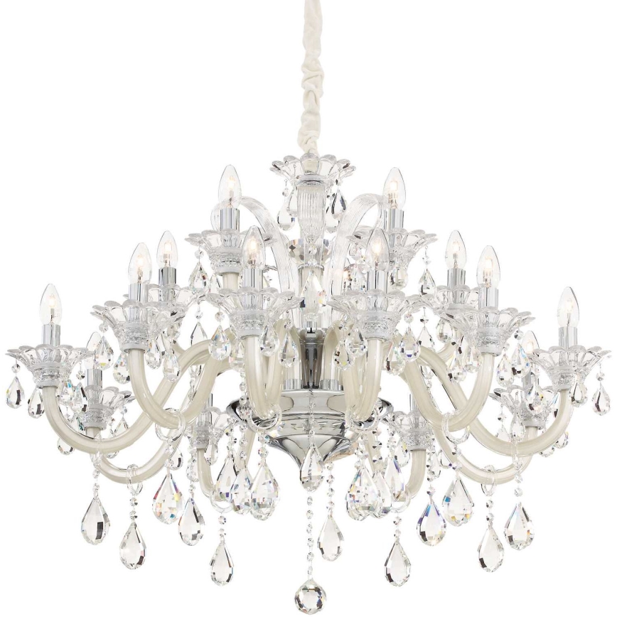 Ideal Lux - Krištolinis sietynas ant grandinės COLOSSAL 15xE14/40W/230V diametras 95 cm kreminė/blizgus chromas
