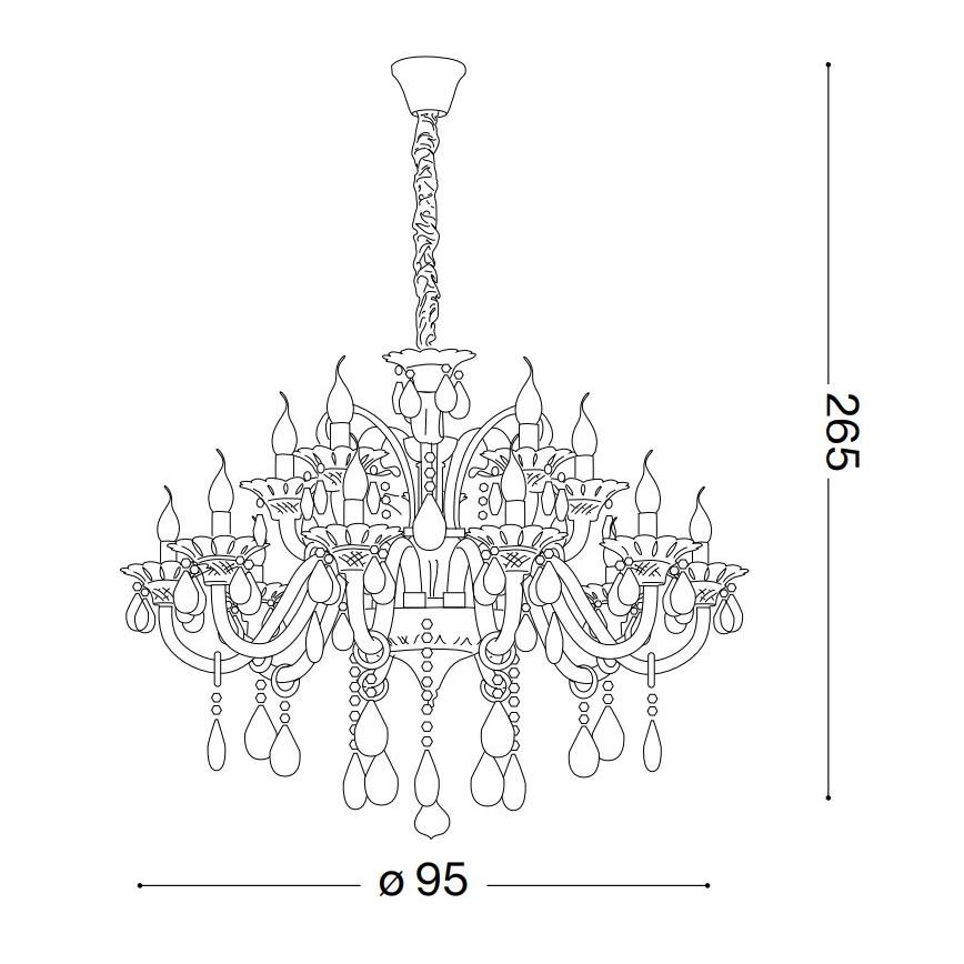 Ideal Lux - Krištolinis sietynas ant grandinės COLOSSAL 15xE14/40W/230V diametras 95 cm kreminė/blizgus chromas