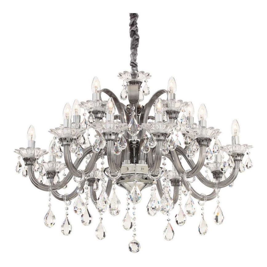 Ideal Lux - Krištolinis sietynas ant grandinės COLOSSAL 15xE14/40W/230V diametras 95 cm pilka/blizgus chromas