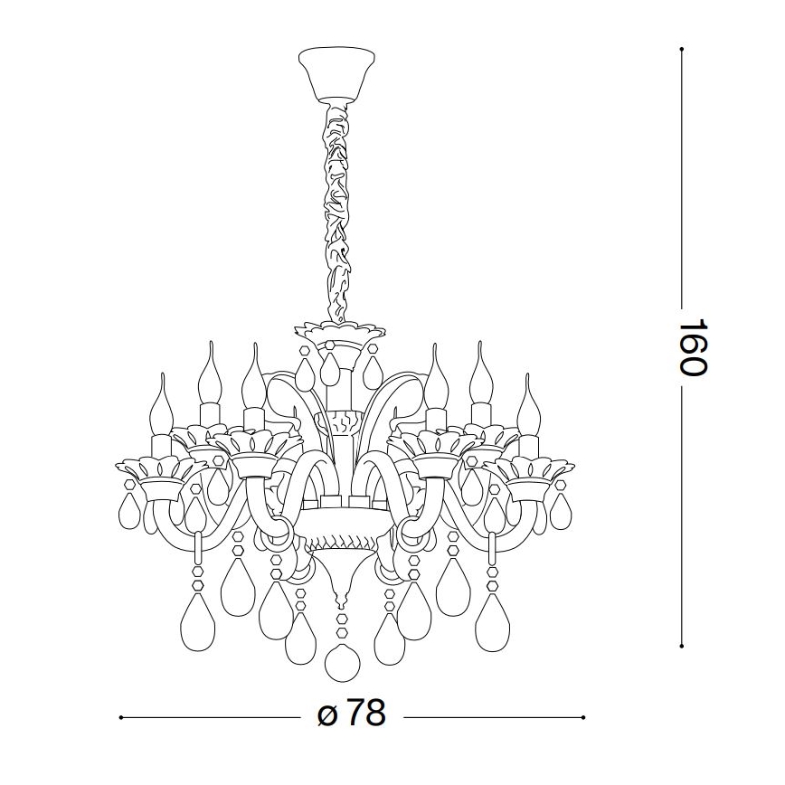Ideal Lux - Krištolinis sietynas ant grandinės COLOSSAL 8xE14/40W/230V diametras 78 cm pilka/blizgus chromas