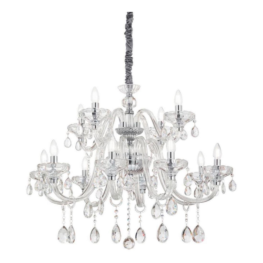 Ideal Lux - Krištolinis sietynas ant grandinės CONTINENTAL 12xE14/40W/230V diametras 86 cm permatoma